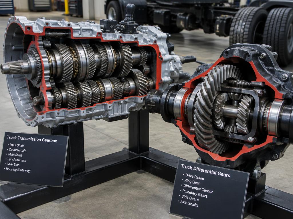 Transmissão e diferencial — peças diesel para caminhão